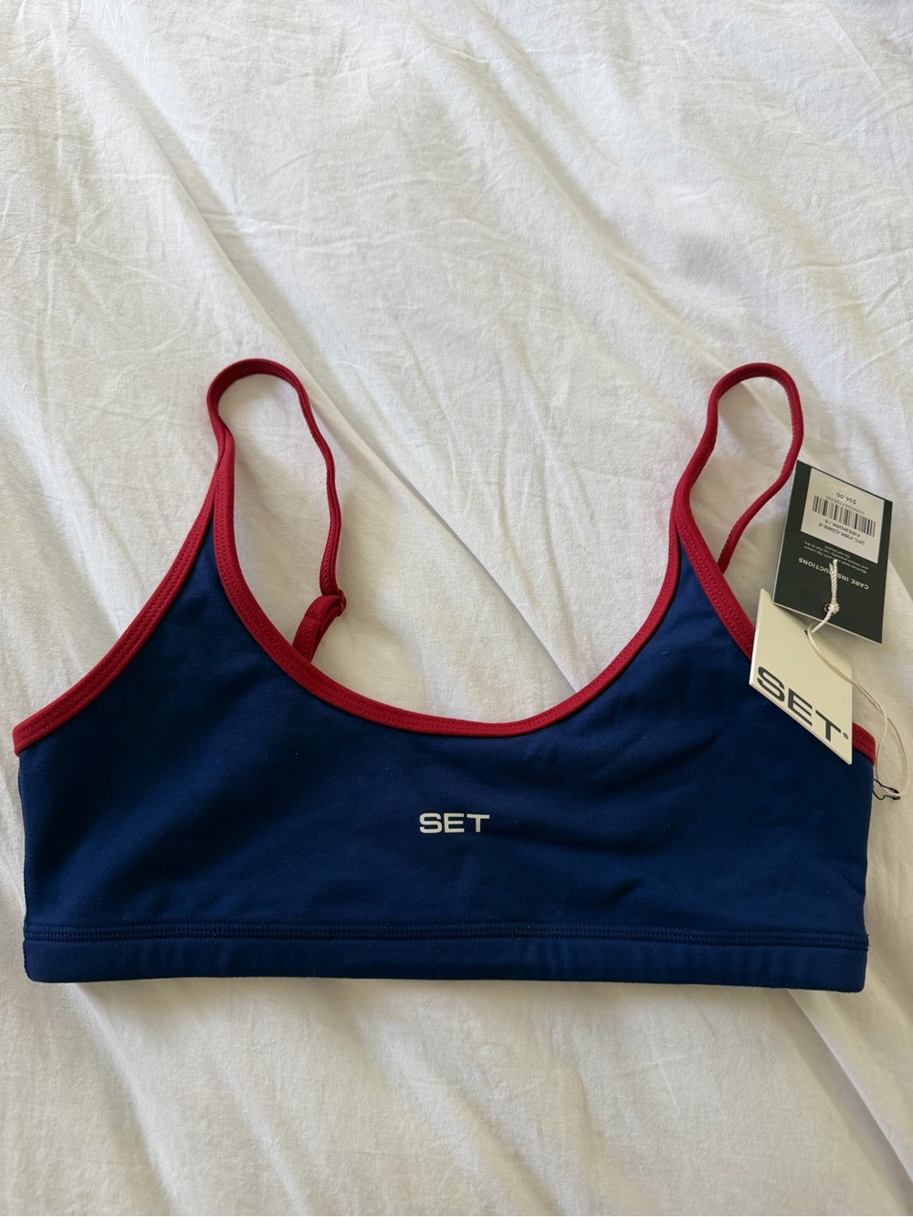 SET Active Navy Sports Bralette with Red Trim